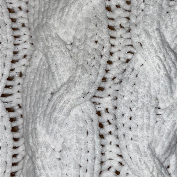 White V-Neck Hooded Sweater - Picture 2 of 4